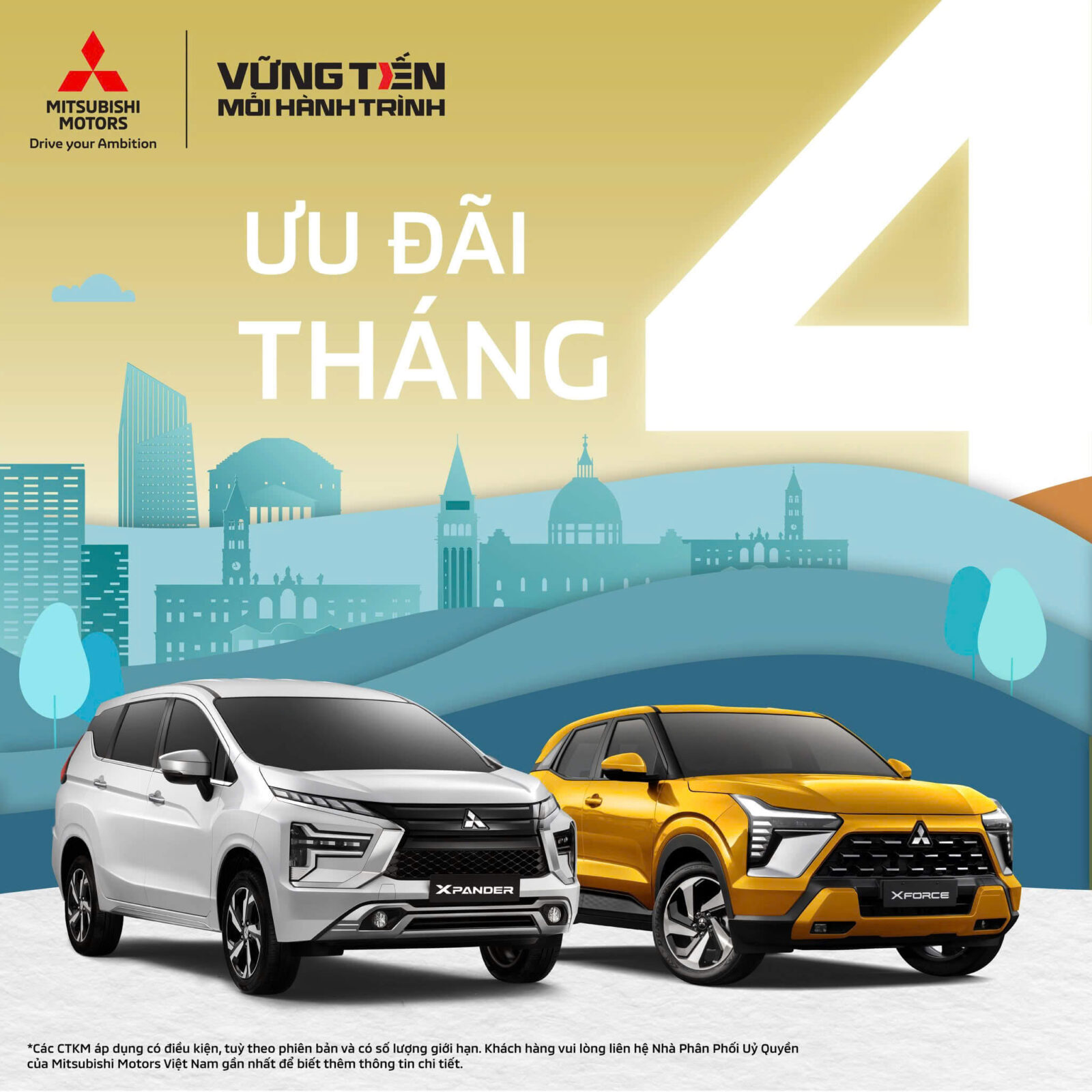 Uu dai mitsubishi thang 4 CHƯƠNG TRÌNH KHUYẾN MÃI MUA XE MITSUBISHI THÁNG 04/2025