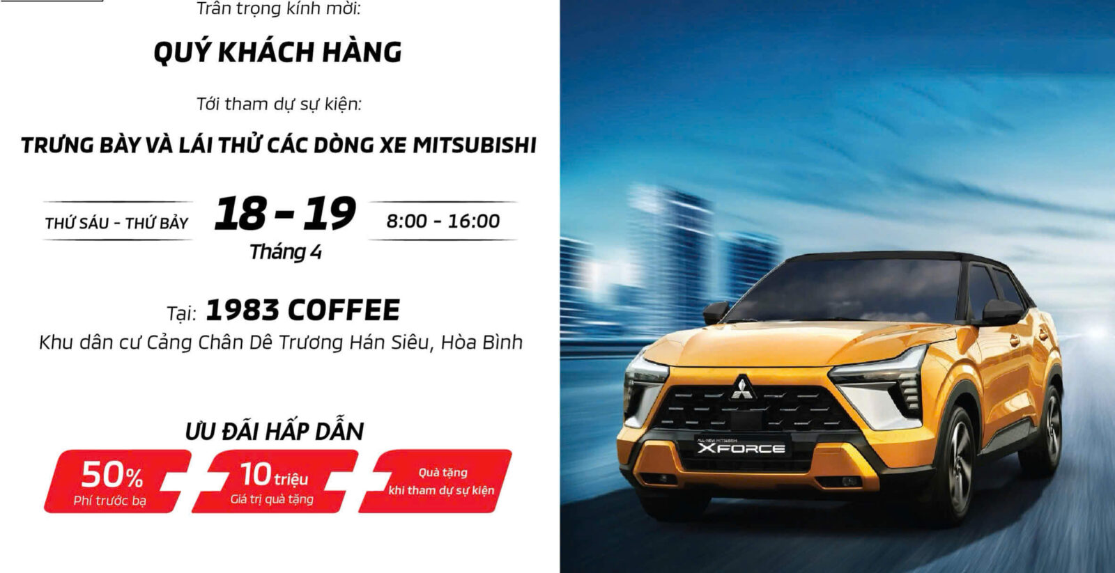 lai thu TRẢI NGHIỆM LÁI THỬ XE MITSUBISHI TẠI HÒA BÌNH THÁNG 4/2025